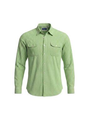 Paper Denim & Cloth Mens Green Gingham Long Sleeve Button-Up Shirt XL